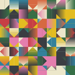 Mid-Century Modern Art Inspired By Bauhaus Style Abstract Vector Pattern Design