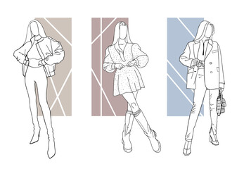 Black outfit - sketch with background