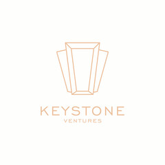 Keystone key Stone line art style logo design