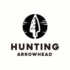 Native Indian Spear Arrowhead for Hunting logo design