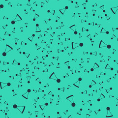 Black Chip for board game icon isolated seamless pattern on green background. Vector