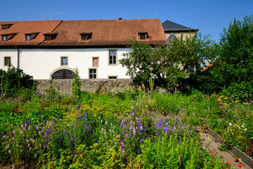 Kloster Wechterswinkel, Gemeinde Bastheim, Biosphärenreservat Rhön, Landkreis Rhön-Grabfeld, Unterfranken, Franken, Bayern, Deutschland