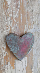 Wooden Heart On Distressed Wood