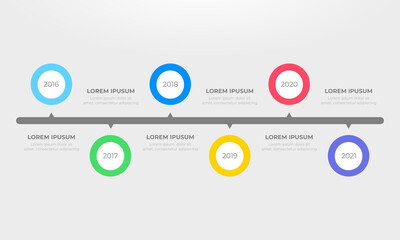 Timeline infographic template with circles