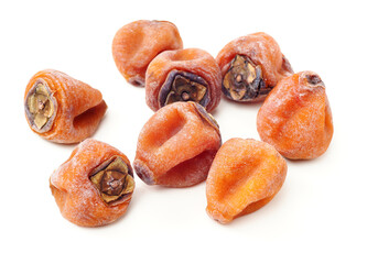 dried persimmon on white background 