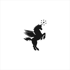 unicorn logo vector template magic