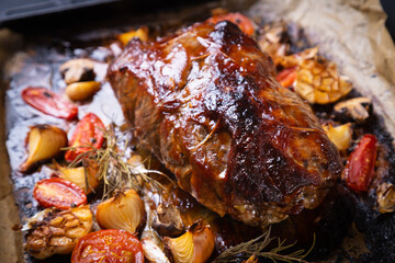 Roasted pork neck or shoulder