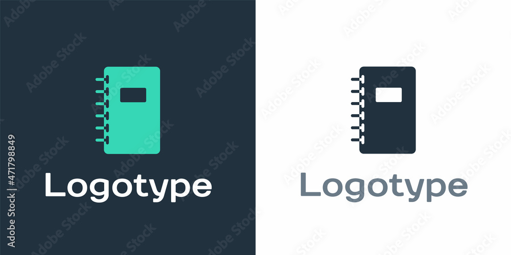 Aufkleber logotype notebook icon isolated on white background. spiral notepad icon. school notebook. writing p