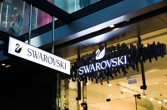 SYDNEY, AUSTRALIA. - On October 1, 2017 - Swarovski Austrian producer of crystal store, the image shows the logo of it, located in Sydney CBD.