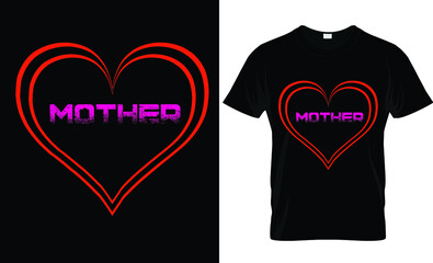 Mother text t-shirt design color vector