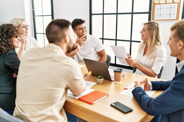 Fototapeta premium Group of business workers working at the office.