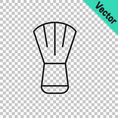 Black line Makeup brush icon isolated on transparent background. Vector