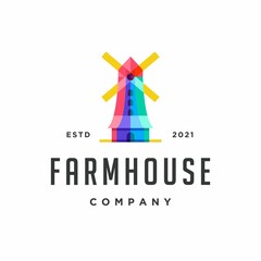 Colorful Windmill Logo design template