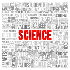SCIENCE word cloud collage, education concept background