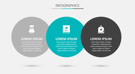 Set Coffee book, Pour over coffee maker and Bag beans. Business infographic template. Vector