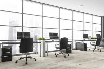 White panoramic open space office