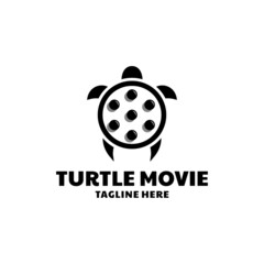 Turtle Movies in background white,vector logo design templates as you editable