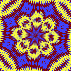 Red blue yellow star abstract background with circles