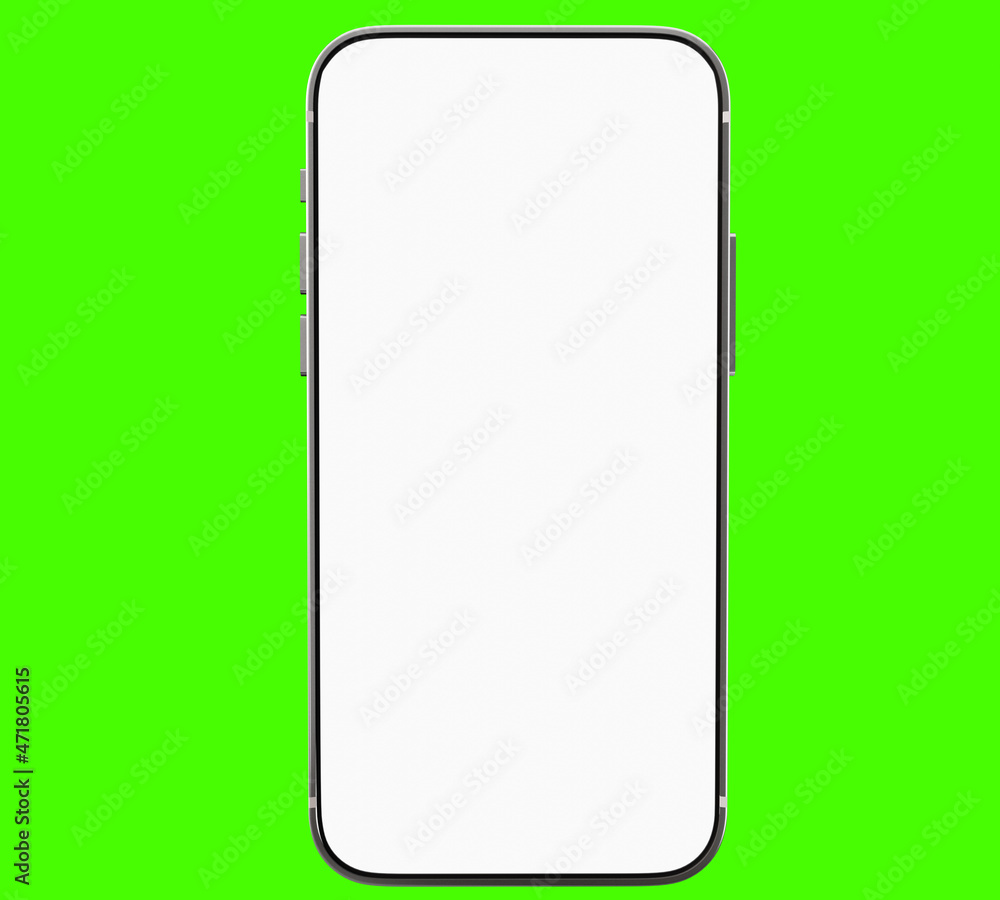Poster smartphone mockup with a blank screen. silver vector frameless smartphone. mobile phone isolated on 