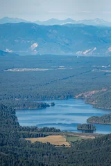 Wall murals Blue sky Beautiful scenic nature views at spokane mountain in washington state