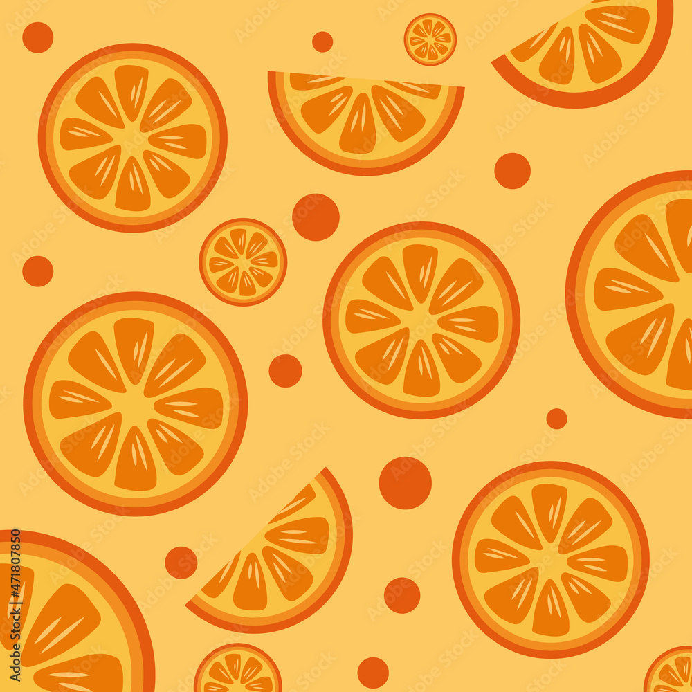 Wall mural orange fruit pattern - Wall murals