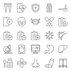 Outline icons for medical healthcare.