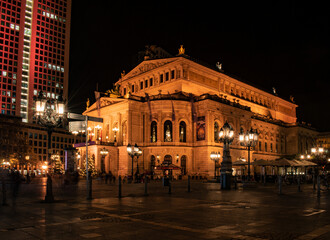 Fototapeta na wymiar Alte Oper Christmas Frankfurt am Main 2021 Old Opera House Germany during covid pandemic