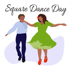 Square Dance Day, Idea for poster, banner, flyer or postcard