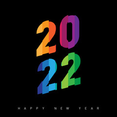 Happy New Year. 2022 vision. Design template with colorful inscription 