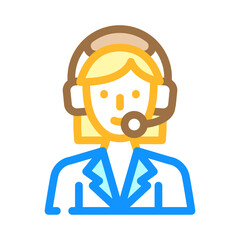 call center worker color icon vector. call center worker sign. isolated symbol illustration