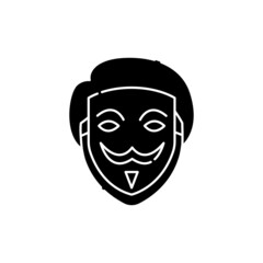 Fake identity olor line icon. ID and verifying person. Pictogram for web page, mobile app, promo.