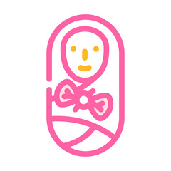 newborn baby girl color icon vector. newborn baby girl sign. isolated symbol illustration