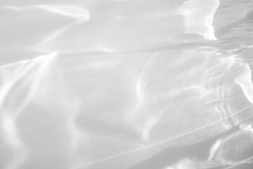 Obraz premium Water texture overlay effect for photo and mockups. Organic drop diagonal shadow and light caustic effect on a white wall. Shadows for natural light effects