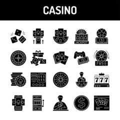 Casino color line icons set. Signs for web page, mobile app, button