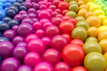 Colorful abstract background with balls 3D illustration