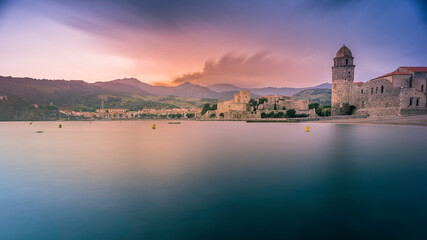 collioure couché de soleil longue pose
