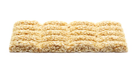 Sesame bar isolated on white background
