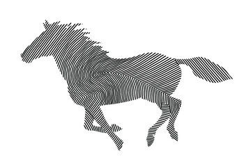 Horse line art. Vector illustration.
