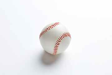 Baseball ball on white background with copy space.