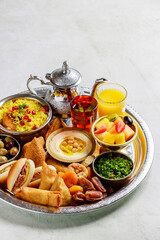 Food platter served during Iftar in the Holy Month of Ramadan