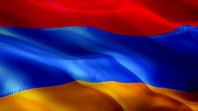 Armenian flag. 3d Armenia sign waving video. Flag of Armenia holiday seamless loop animation. Armenian flag silk HD resolution Background. Armenia flag Closeup 1080p HD video for Independence Day,Vict