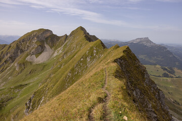 Amazing hiking day in the alps of Switzerland. Wonderful view over a beautiful lake called Brienzersee. What an amazing view.