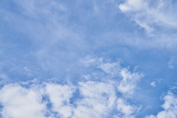 Beatiful blue sky with clouds on a sunny day