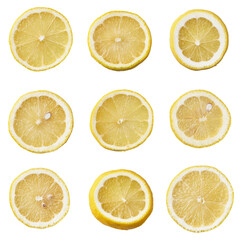  Slices of lemon isolated on a white background