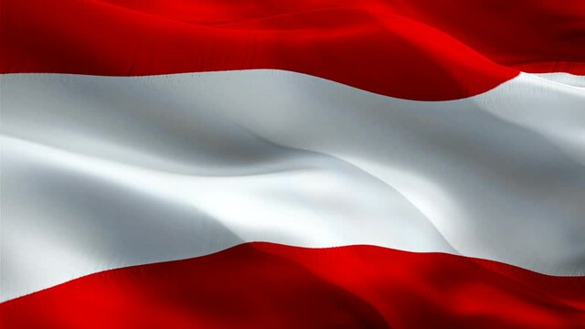 Austrian flag. 3d Austria sign waving video. Flag of Austria holiday seamless loop animation. Austrian flag silk HD resolution Background. Austria flag Closeup 1080p HD video for Independence Day,Vict