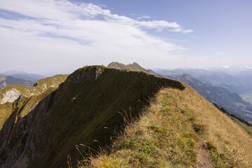 Amazing hiking day in the alps of Switzerland. Wonderful view over a beautiful lake called Brienzersee. What an amazing view.