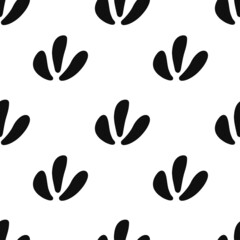Black and white vector seamless flower pattern