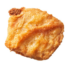  SIngle chicken nugget isolated on a white background