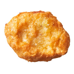  SIngle chicken nugget isolated on a white background