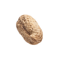  Single peanut with shell isolated on a white background